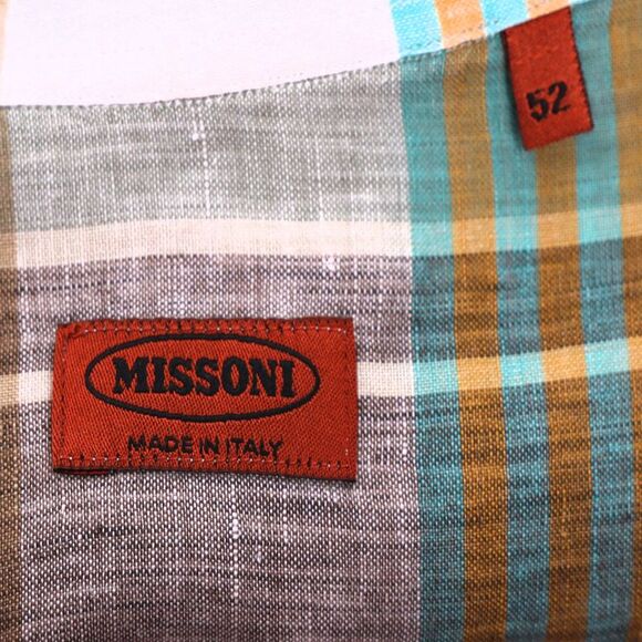 Missoni Plaid Buttoned Shirt in Multicolor Linen - Picture 4 of 8